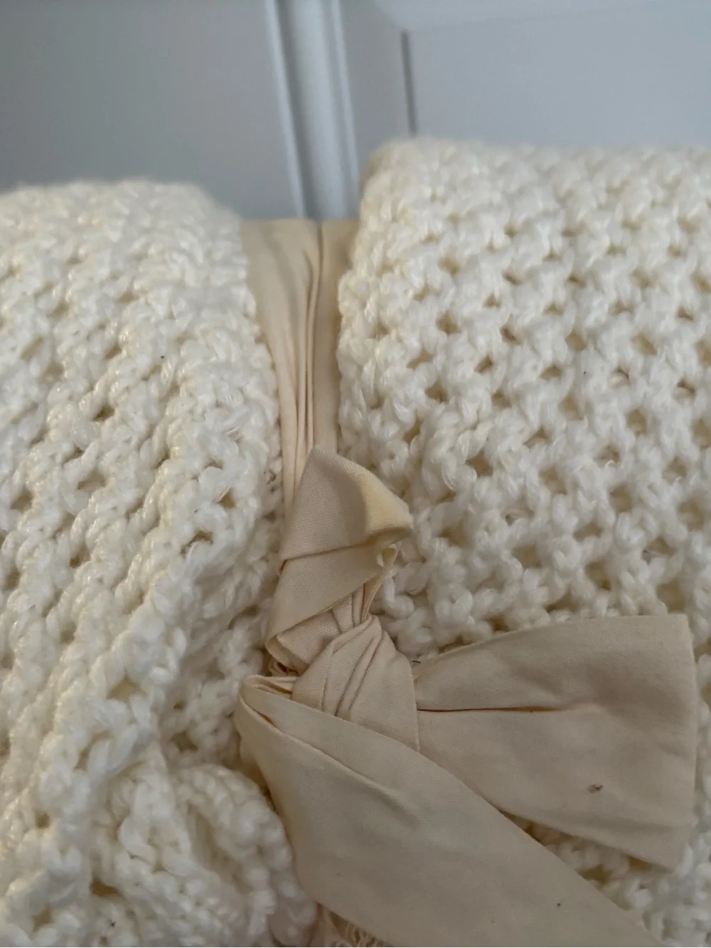 White Knit throw blanket with tassels from Opalhouse
